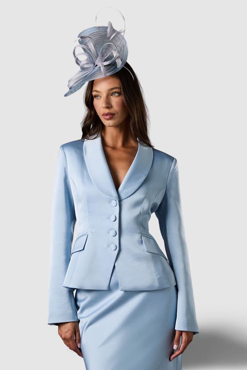 Satin Lapel Waisted Jacket