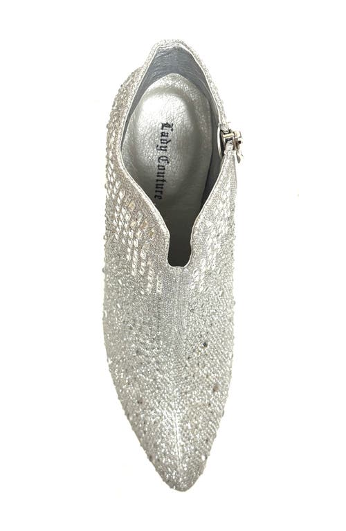 Lady Couture Star Rhinestone Bootie In Silver