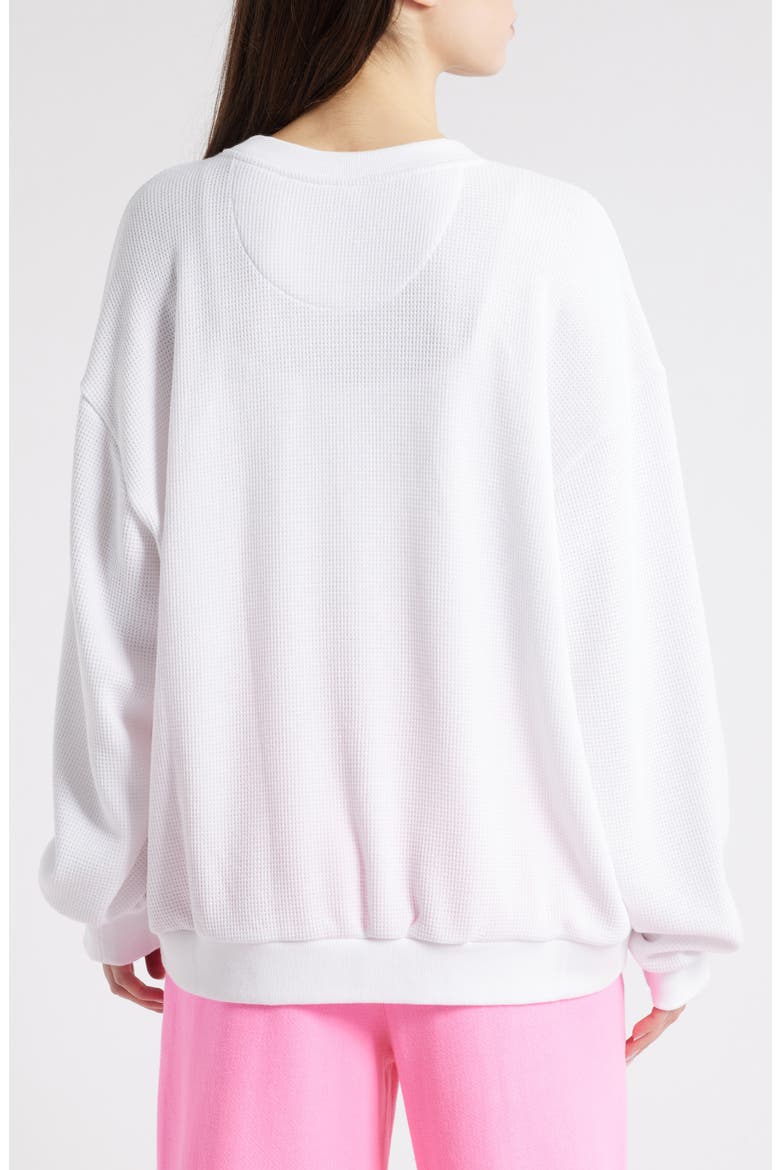 Sundays Wednesdays Kara Rhinestone Waffle Knit Top, Alternate, color, WHITE