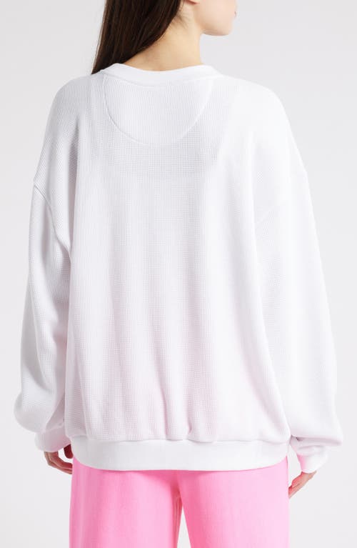Boys Lie Sundays Wednesdays Kara Rhinestone Waffle Knit Top In White