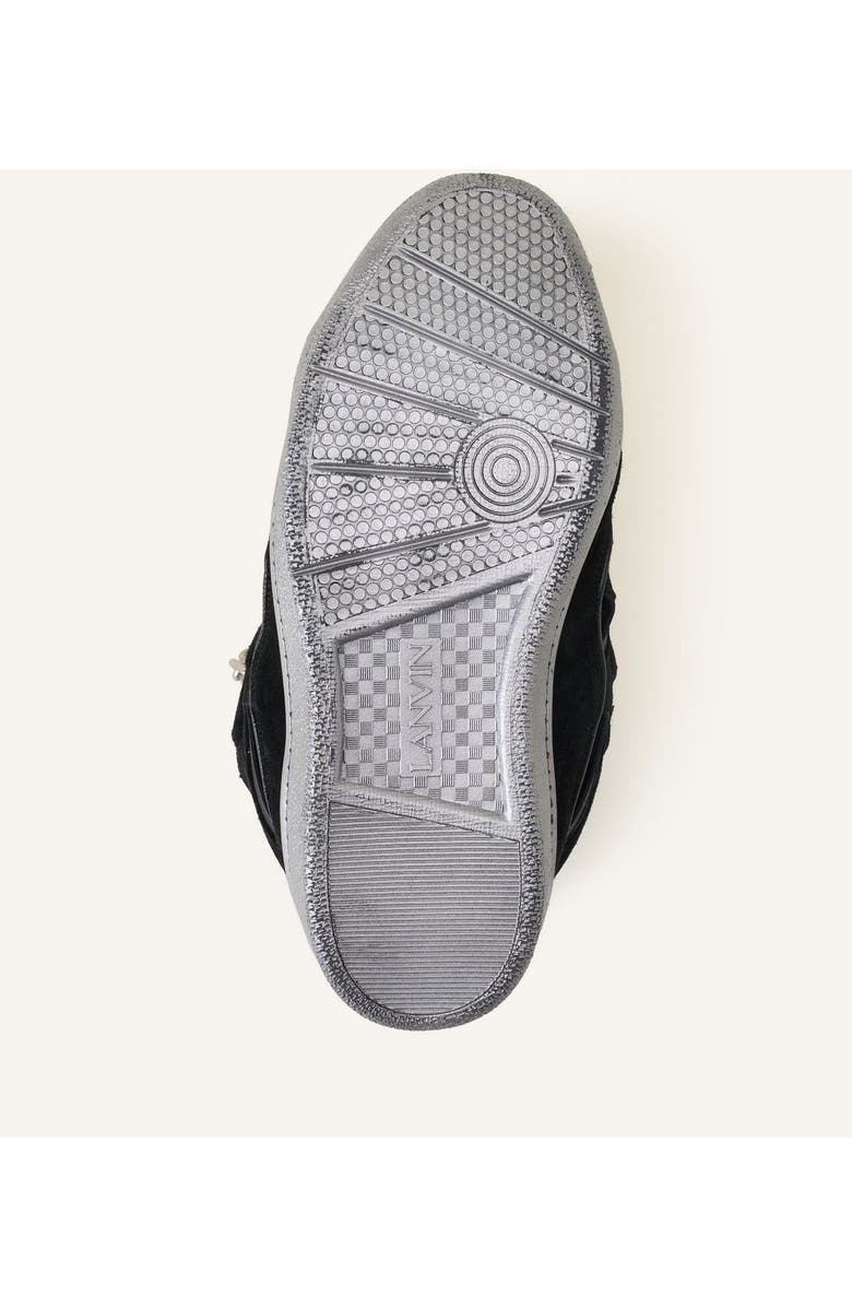 Lanvin Curb Sneakers Id Chain In Suede, Alternate, color, Black/Silver