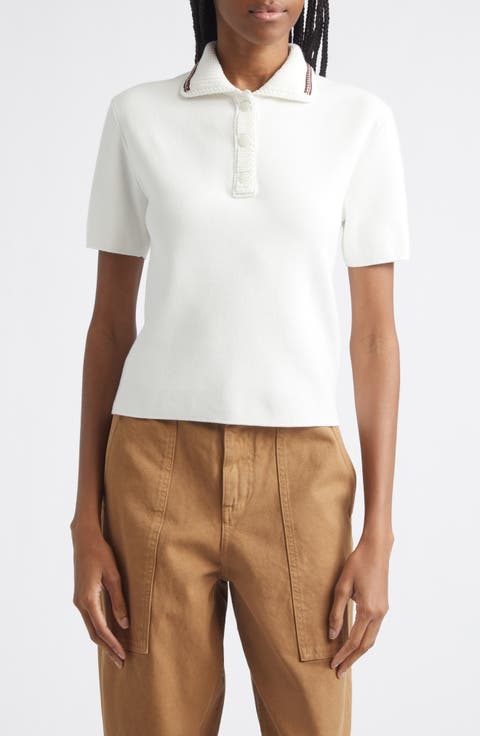 Knit Collar Cotton Polo