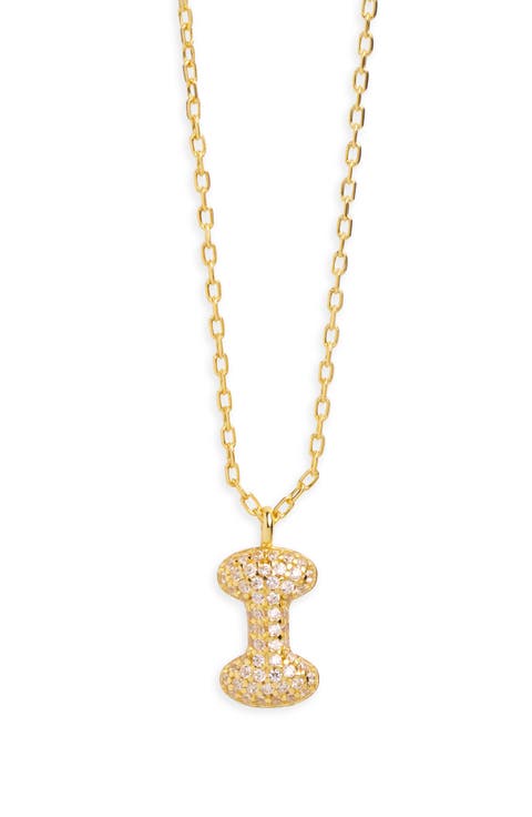 Cubic Zirconia Bubble Inital Pendant Necklace