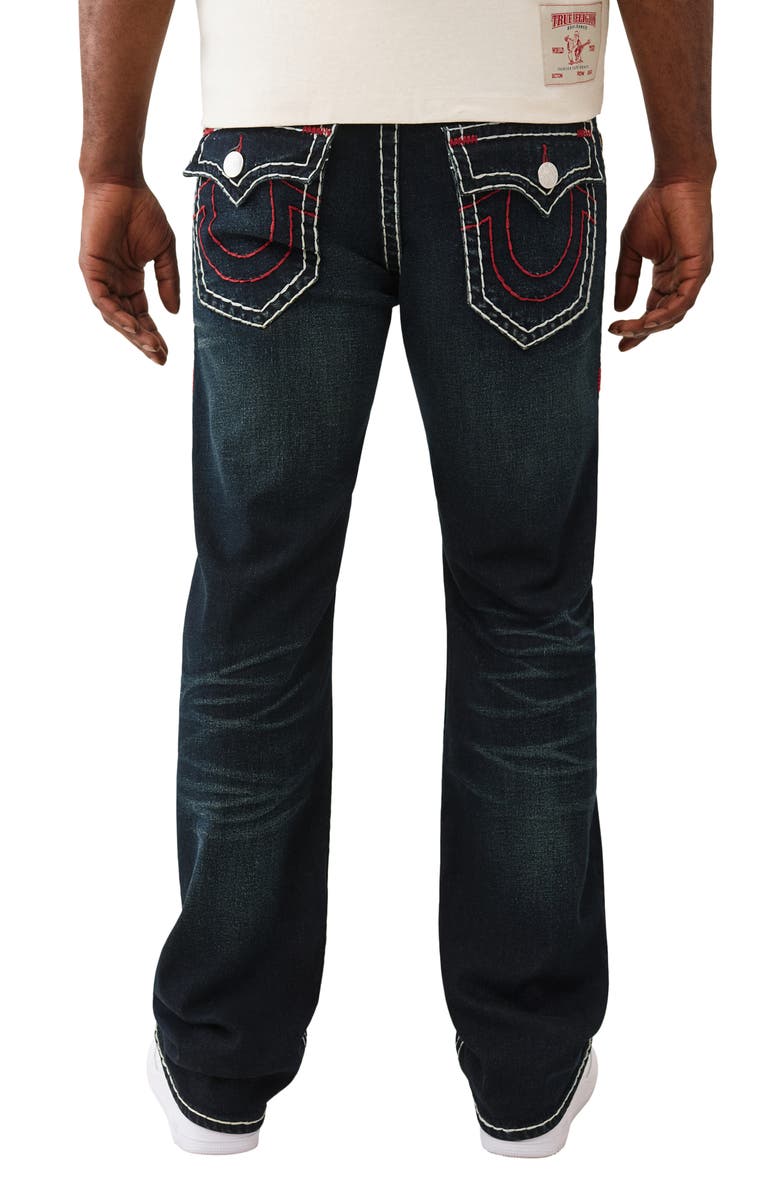 True Religion Billy Super T Flap Relaxed Bootcut Jeans, Alternate, color, Midnight Serenade Dark Wash