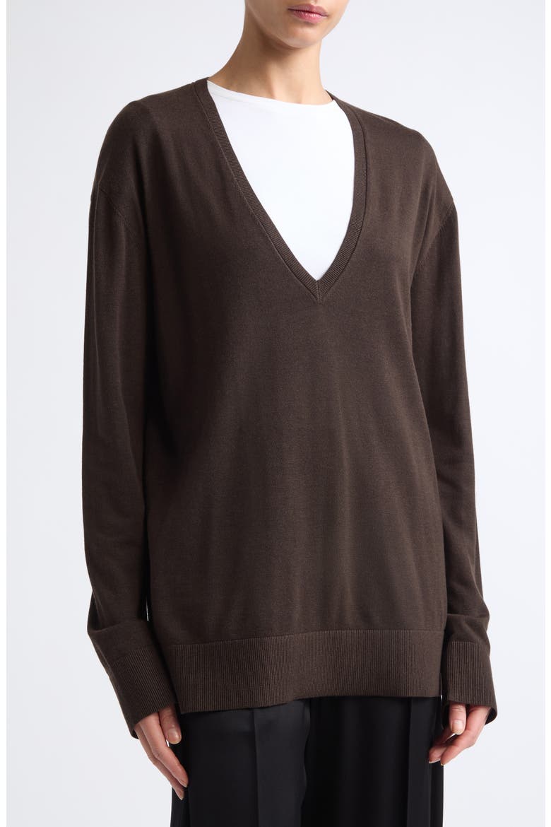 V-Neck Knit Top, Alternate, color, FONDANTE