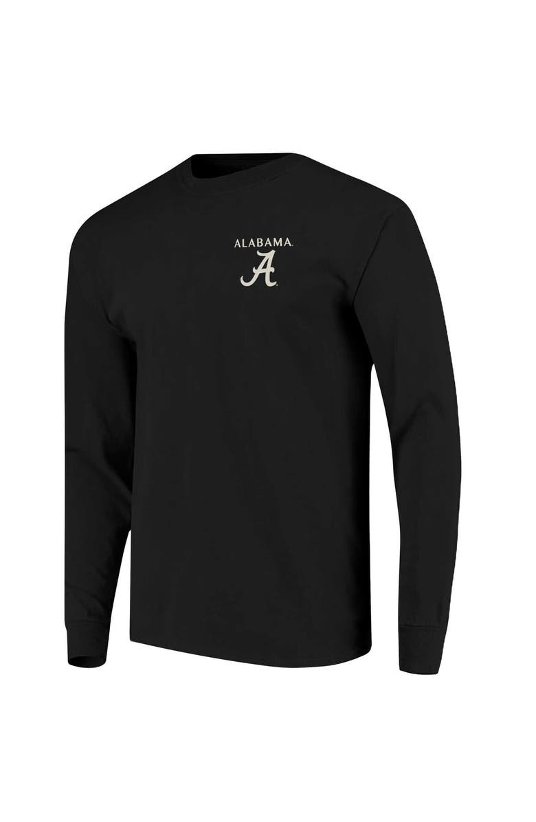 IMAGE ONE Men's Black Alabama Crimson Tide Comfort Colors Campus Nights Long Sleeve T-Shirt, Alternate, color,