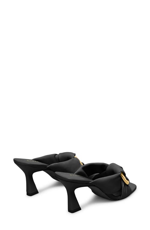 Stuart Weitzman Cece Leather Twisted Ring Slide Sandals In Black