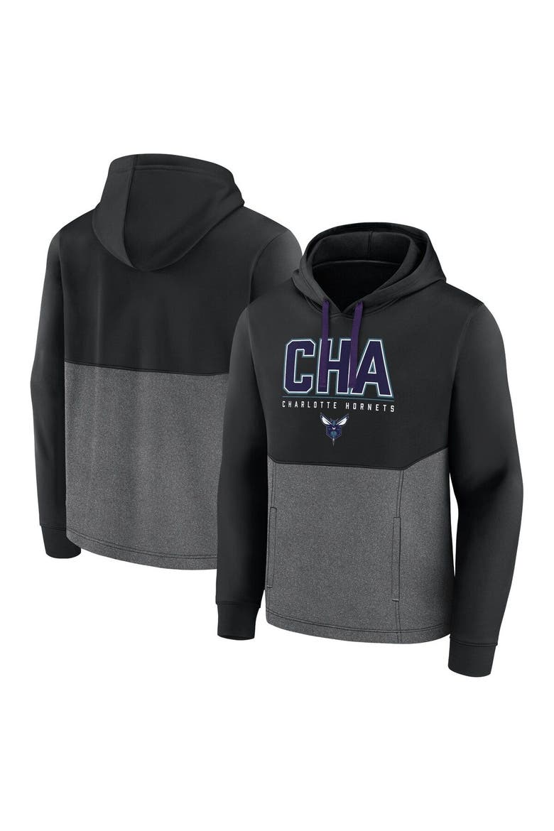 Men's Fanatics Branded  Black Charlotte Hornets Successful Tri-Blend Pullover Hoodie, Main, color, Black