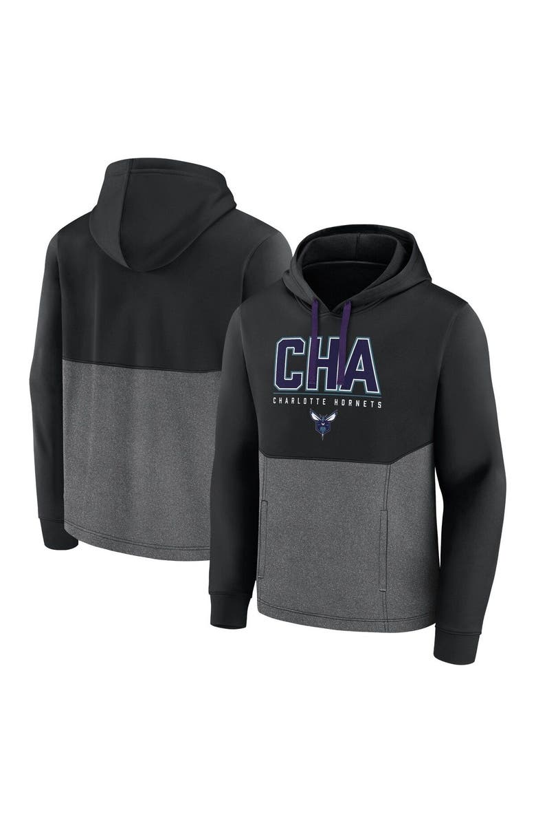 FANATICS Men's Fanatics Branded Black Charlotte Hornets Successful Tri-Blend Pullover Hoodie, Main, color, Black