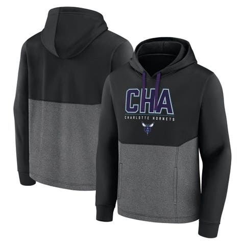 Men's Fanatics Branded  Black Charlotte Hornets Successful Tri-Blend Pullover Hoodie