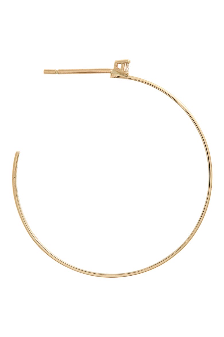 Sunrise 14K Gold Diamond Hoop Earrings, Alternate, color, YELLOW
