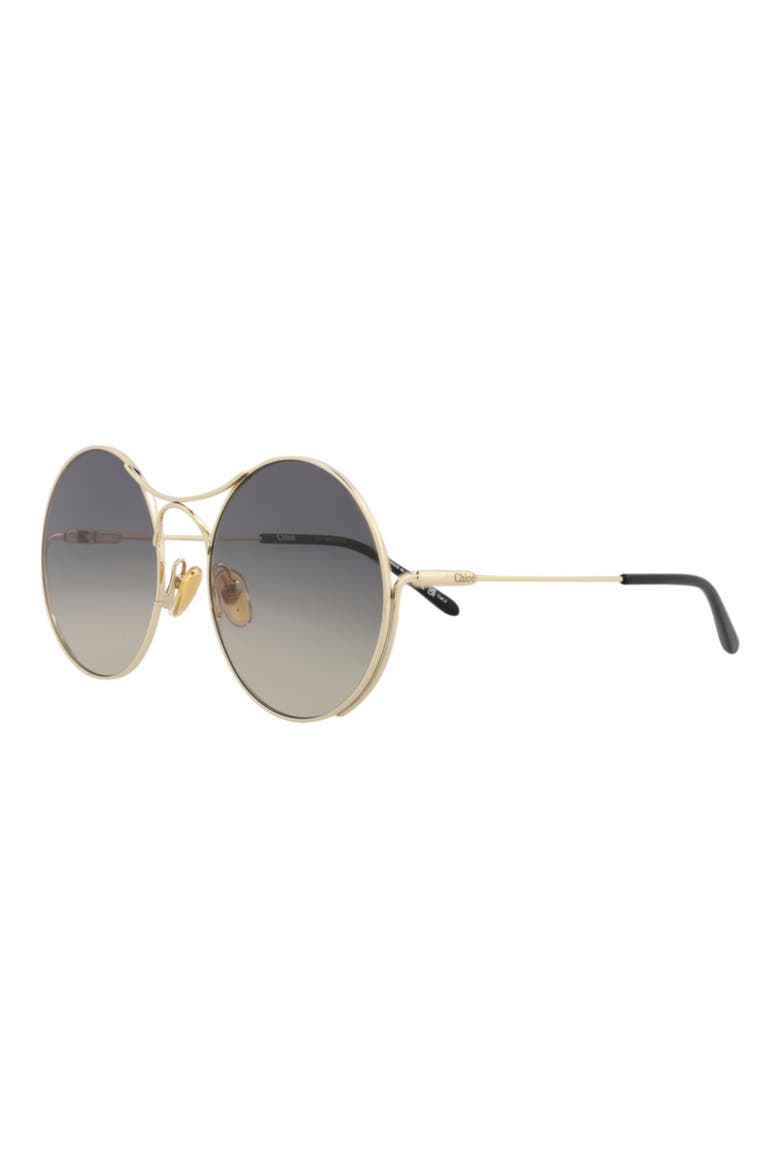 58mm Gradient Round Sunglasses, Alternate, color, GOLD GOLD GREY