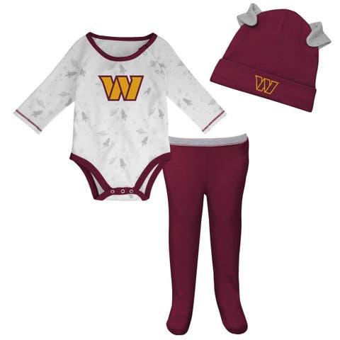 Newborn & Infant White/Burgundy Washington Commanders Dream Team Bodysuit Pants & Hat Set