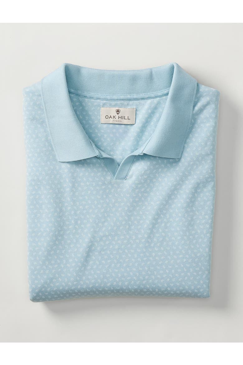 Big & Tall  Printed Notch-Collar Tech Polo Shirt, Alternate, color, WINTER SKY