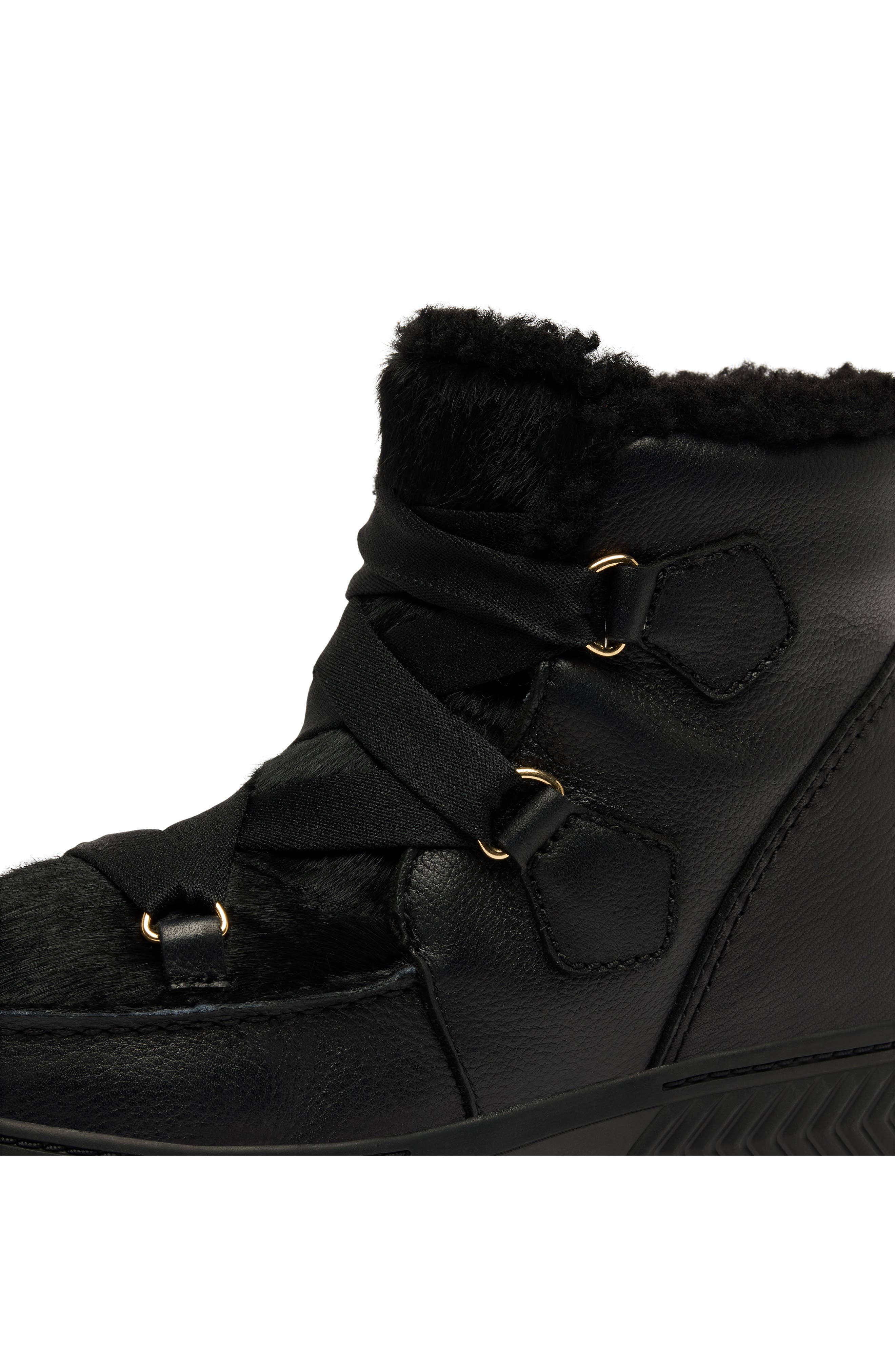 SOREL One Ave<sup>™</sup> Alpine Genuine Shearling Waterproof Boot, Alternate, color, Black/ Snow