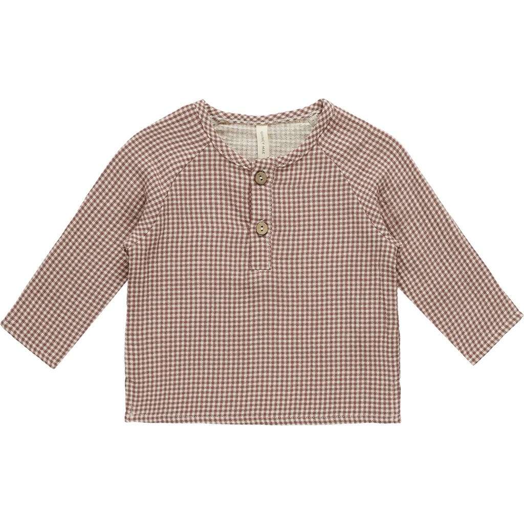 Quincy Mae Kids' Zion Organic Cotton Henley T-shirt In Blue