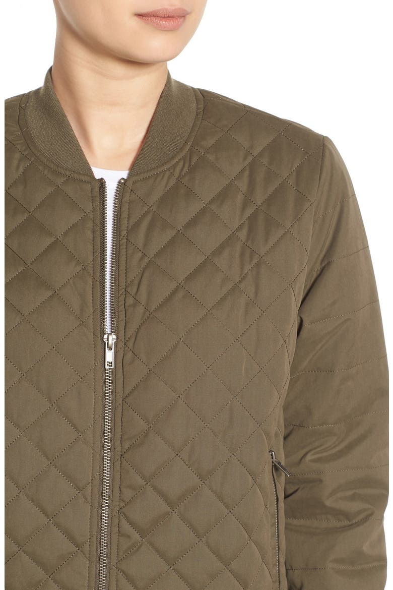 Quilted Bomber Jacket, Alternate, color, OLIVE