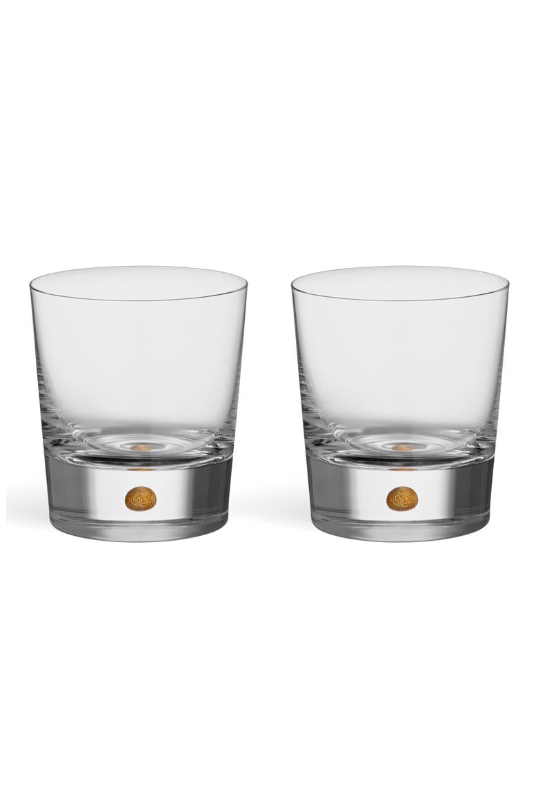 Intermezzo Gold Set of 2 Double Old Fashioned Glasses, Main, color, GOLD