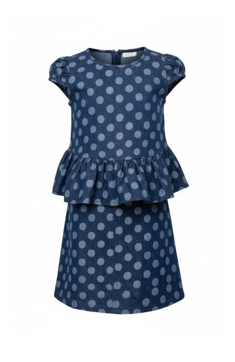 Cute Peplum Denim Top and Skirt Set (Toddler, Little Kid & Big Kid)