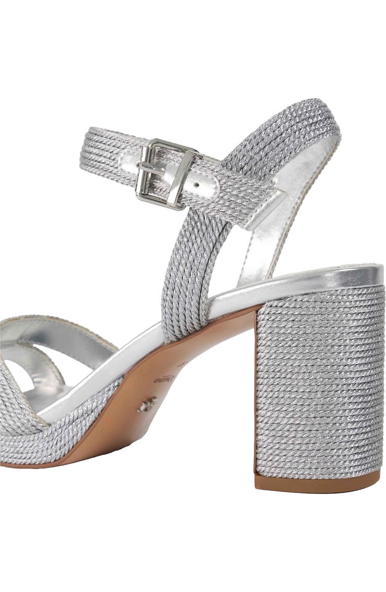 Dune London Manifesting Ankle Strap Sandal, Alternate, color, Silver