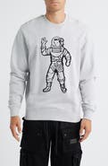 Billionaire Boys Club BB Astronaut Embroidered Cotton Crewneck Sweatshirt