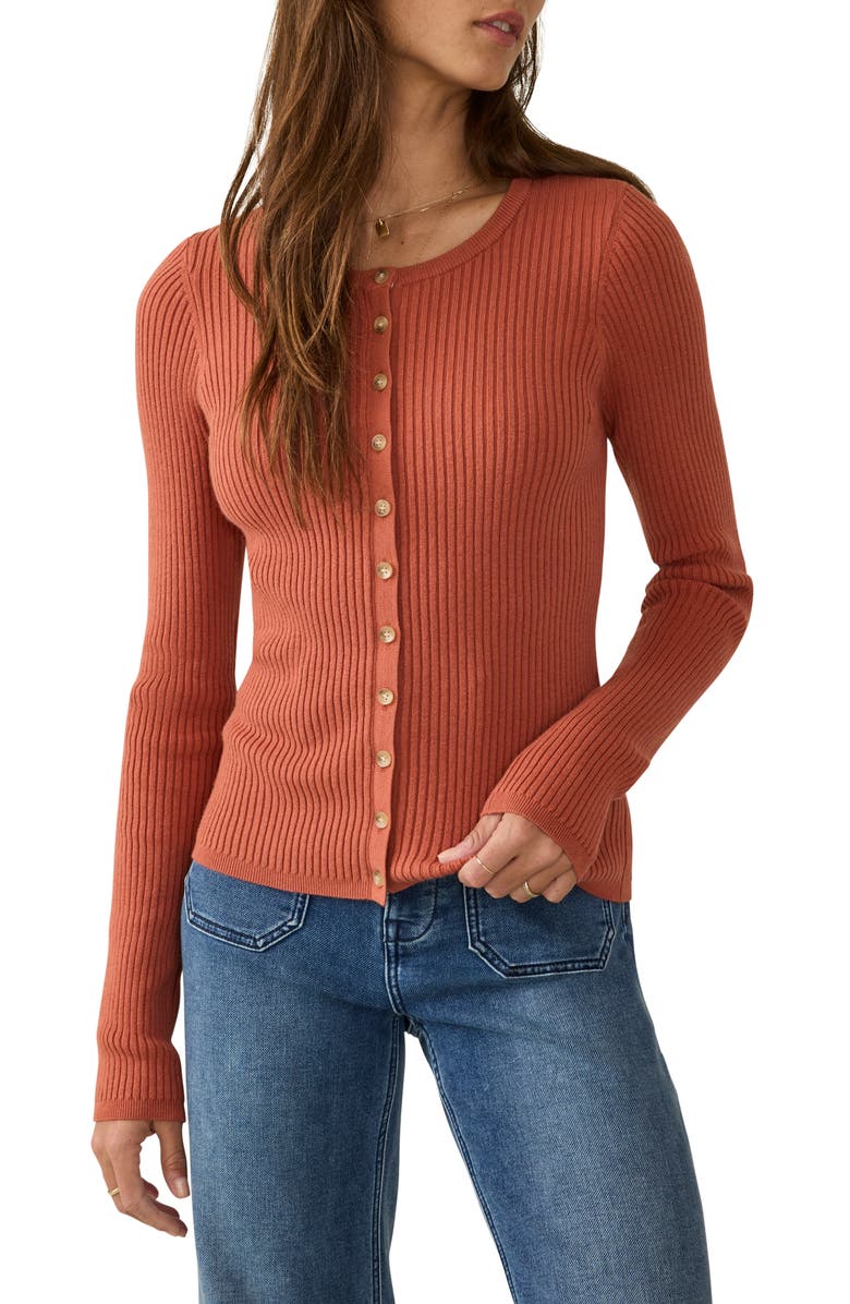 Faherty Milo Rib Organic Cotton & Cashmere Cardigan, Main, color, 
