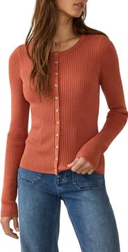 Faherty Milo Rib Organic Cotton & Cashmere Cardigan
