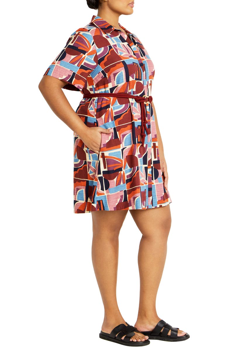 City Chic Amara Belted Shirtdress, Alternate, color, La Palma