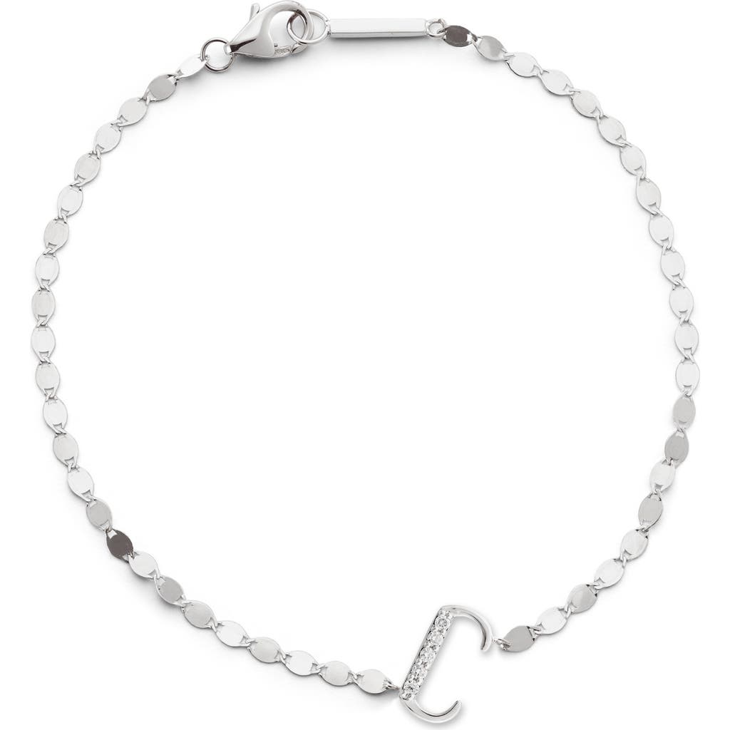 Lana Jewelry Get Personal Diamond Initial Charm Bracelet In Silver