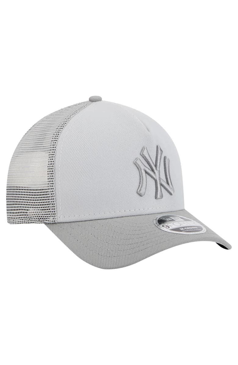 New Era Men's New Era Gray New York Yankees Color Pack A-Frame 9FORTY Trucker Adjustable Hat, Alternate, color, 