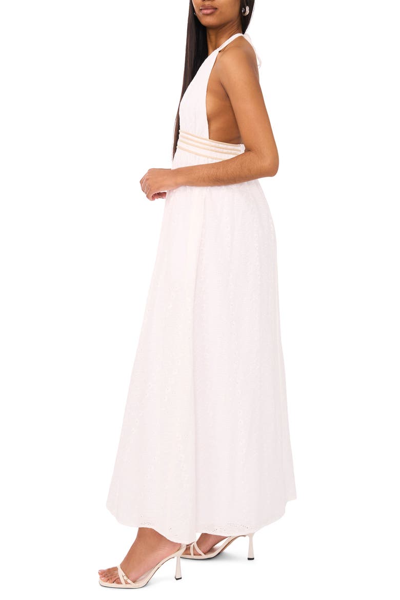 The Brynn Halter Dress, Alternate, color, LUCENT WHITE