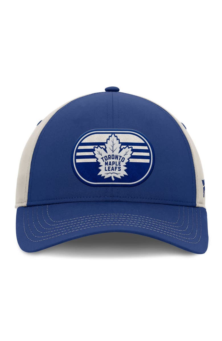 FANATICS Men's  Fanatics  Blue/Gray Toronto Maple Leafs 2025 Stanley Cup Playoffs Locker Room Trucker Adjustable Hat, Alternate, color, Blue