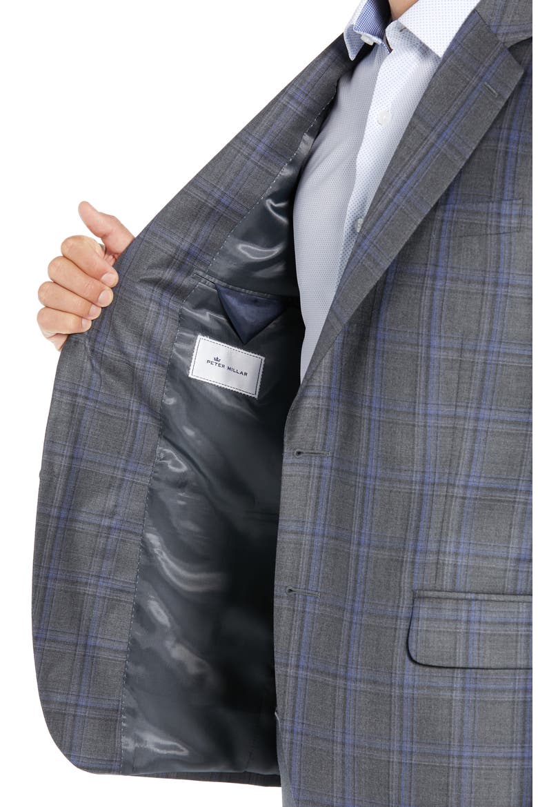 Classic Fit Grey Plaid Sport Coat, Alternate, color, GREY