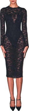 Fleur Du Mal Le Stretch Multifit Lace Longsleeve Dress