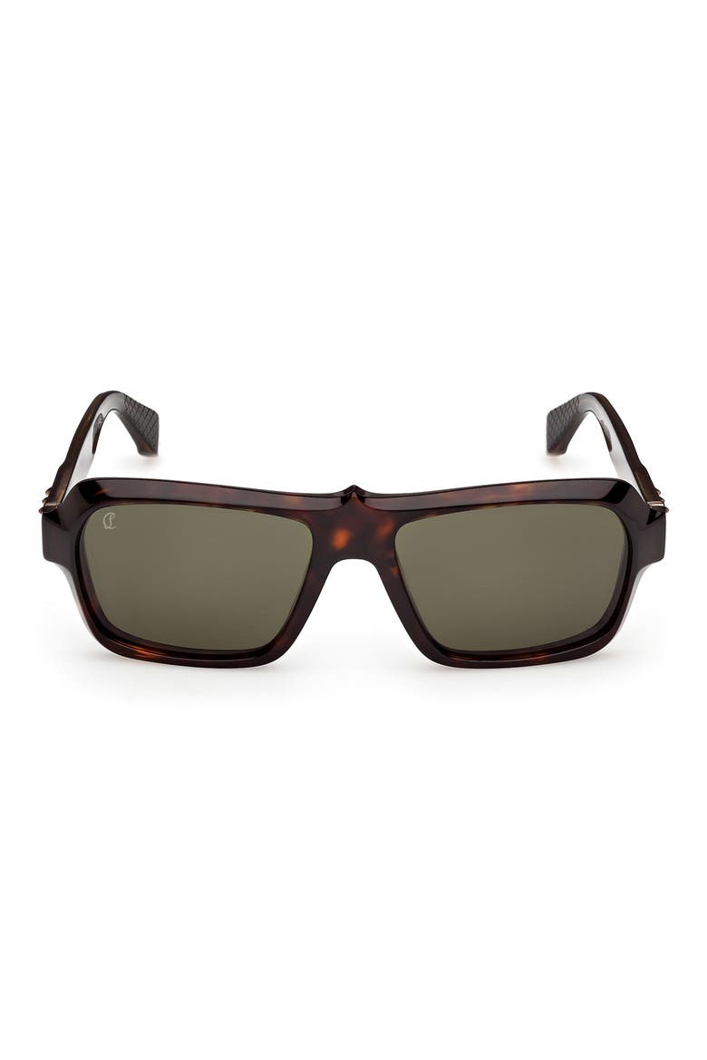 56mm Rectangular Sunglasses, Main, color, HAVANA GOLD / ZEISS BROWN RED