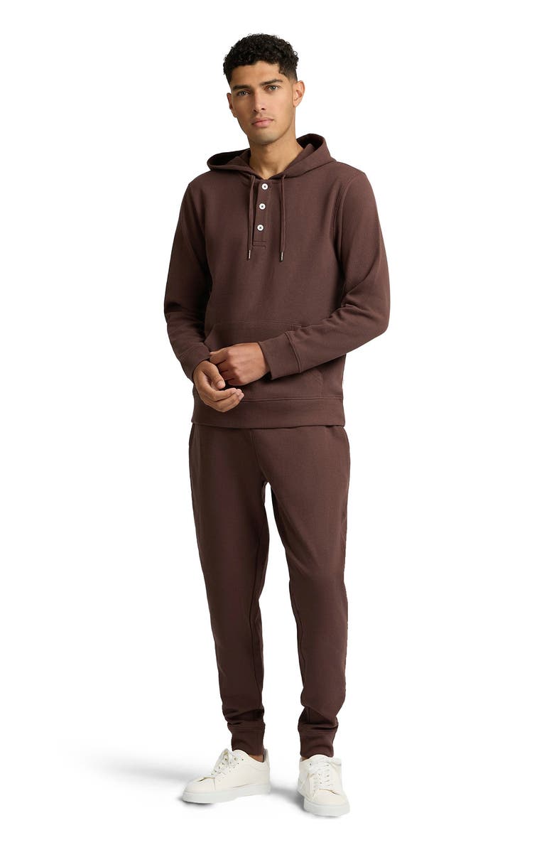 Onia Heavyweight Cotton Waffle Hoodie, Main, color, Java