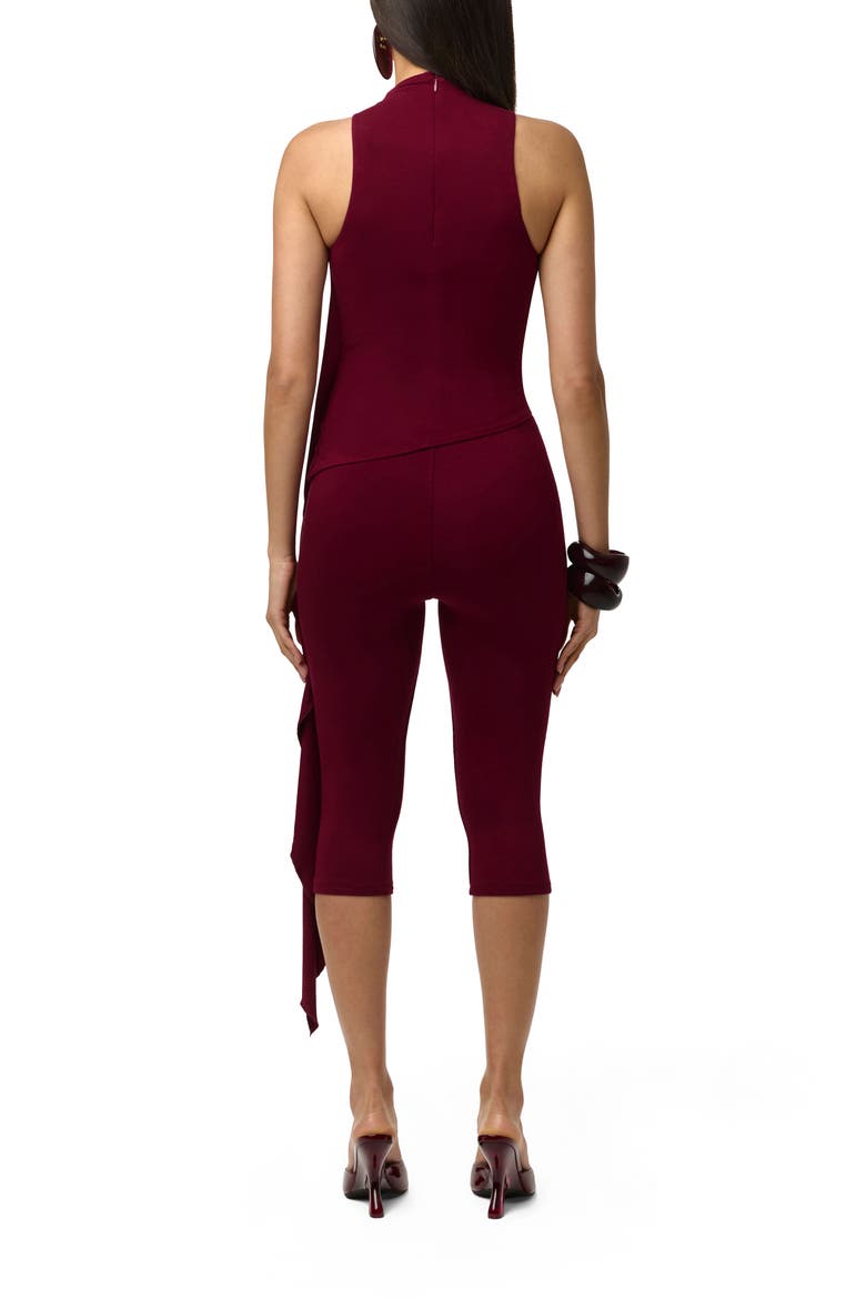 Asymmetric Body-Con Top, Alternate, color, SANGRIA