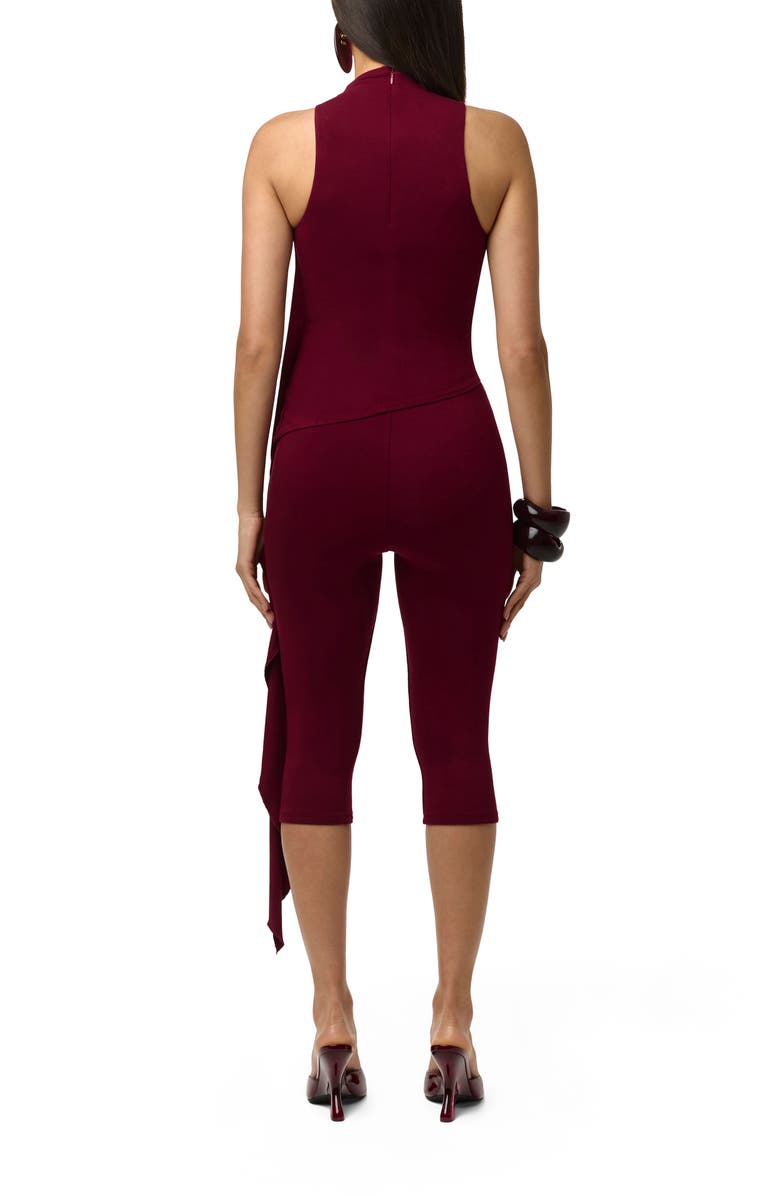 Naked Wardrobe Asymmetric Body-Con Top, Alternate, color, Sangria