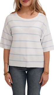 CYRUS Striped Short Sleeve Sweater