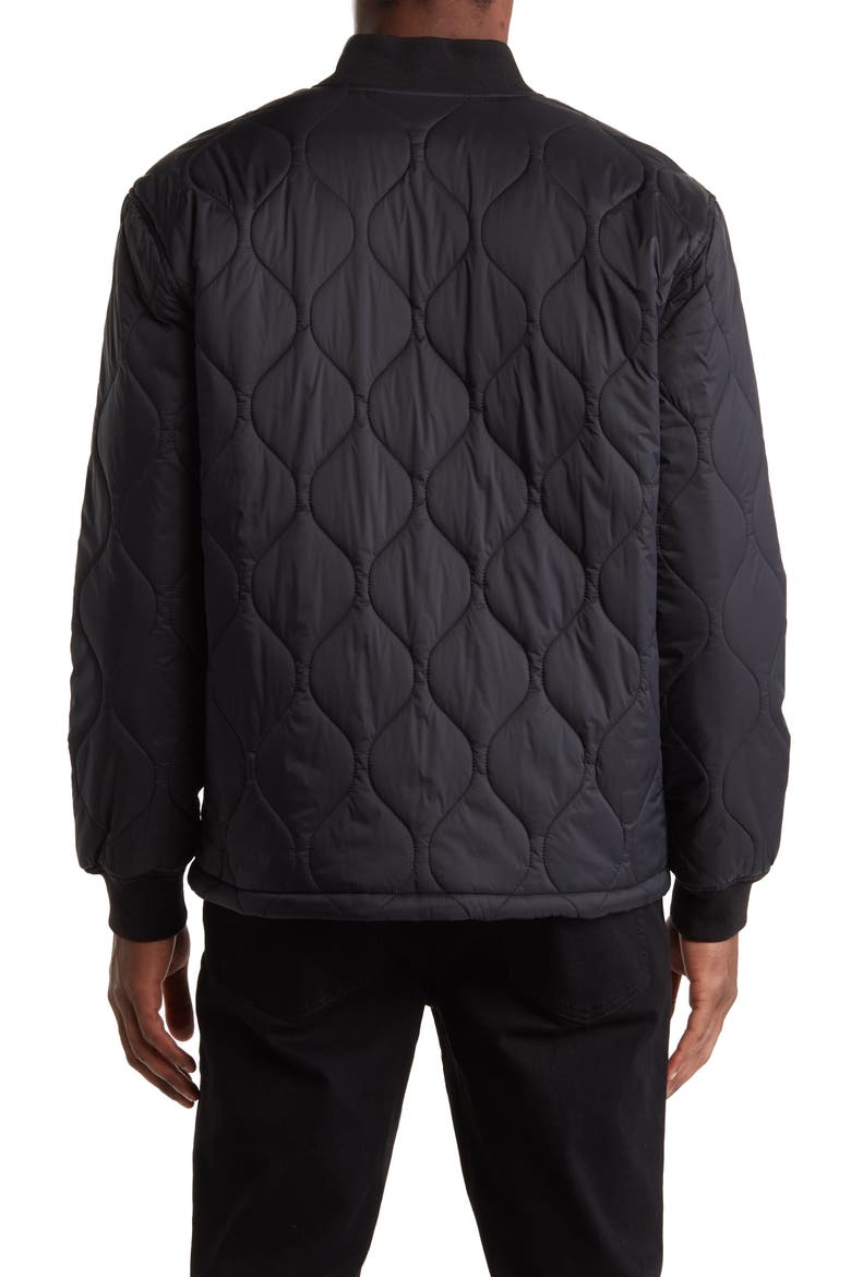 Quilted Bomber Jacket, Alternate, color, BLACK