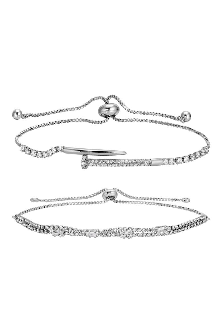 Set Of 2 Fury Cubic Zirconia Bracelets, Main, color, GOLD