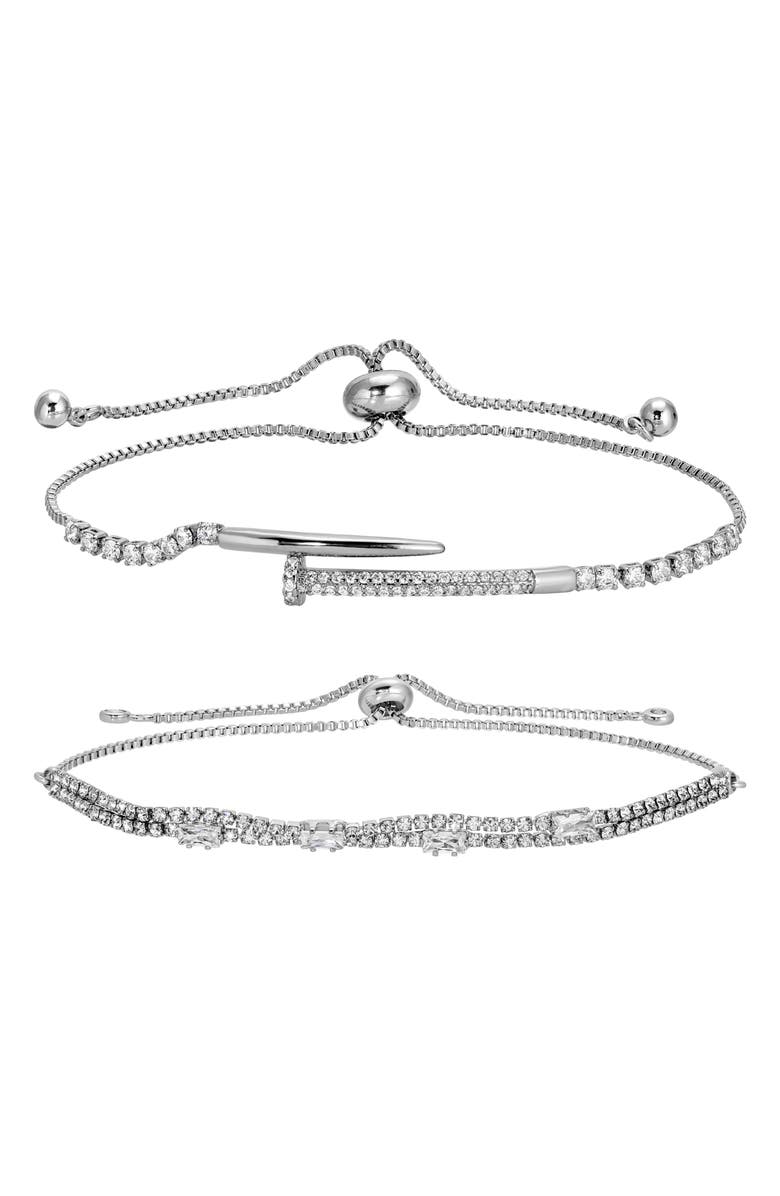 EYE CANDY LOS ANGELES Set Of 2 Fury Cubic Zirconia Bracelets, Main, color, Gold