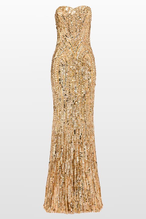 Euphoria Sequin-Embellished Strapless Dress