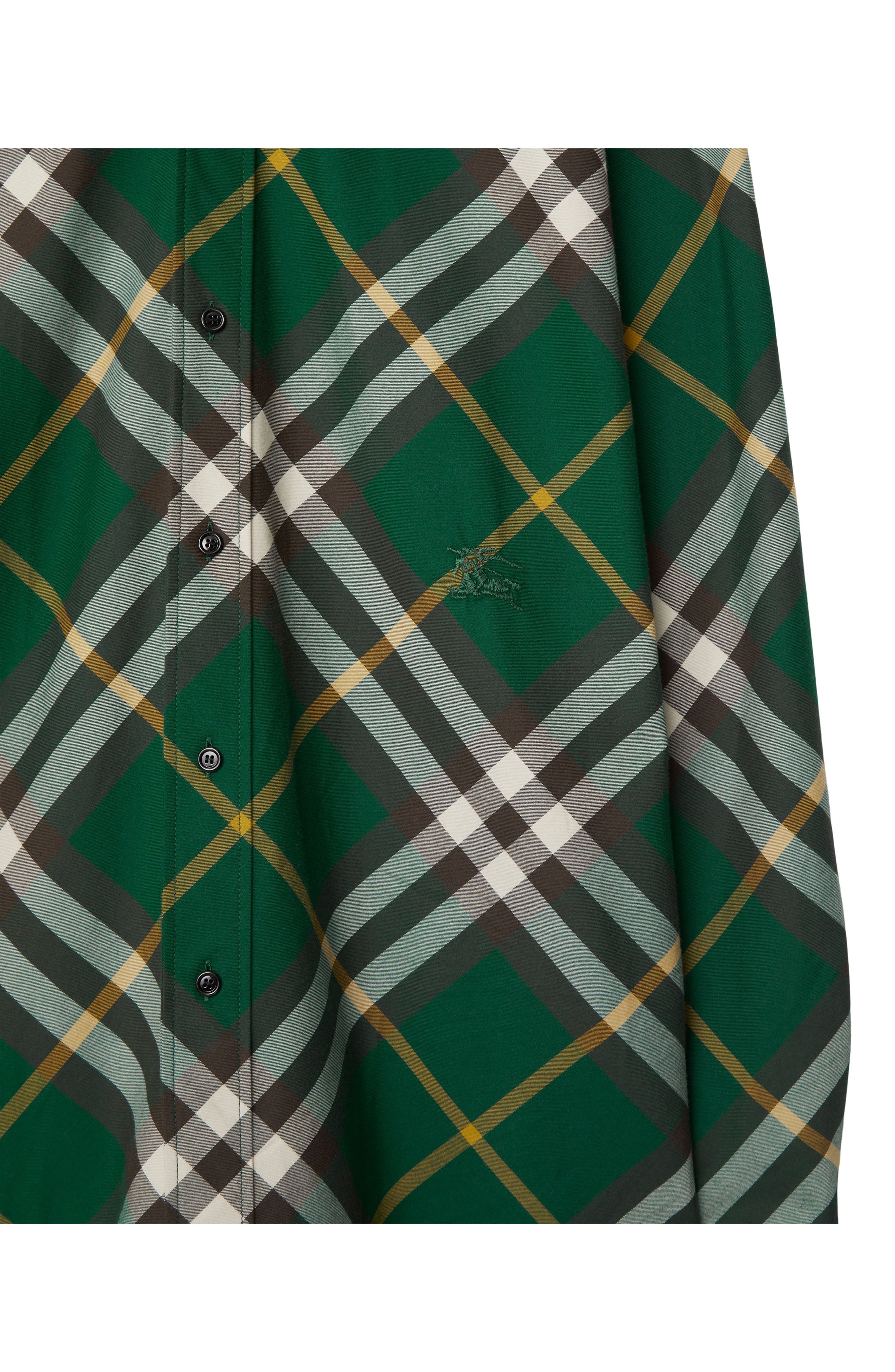 Burberry Oversize Check Cotton Twill Button-Down Shirt (Men) | Nordstrom
