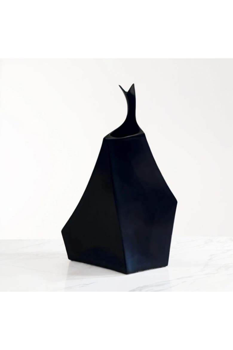 Geo Tall Vase, Alternate, color, Black
