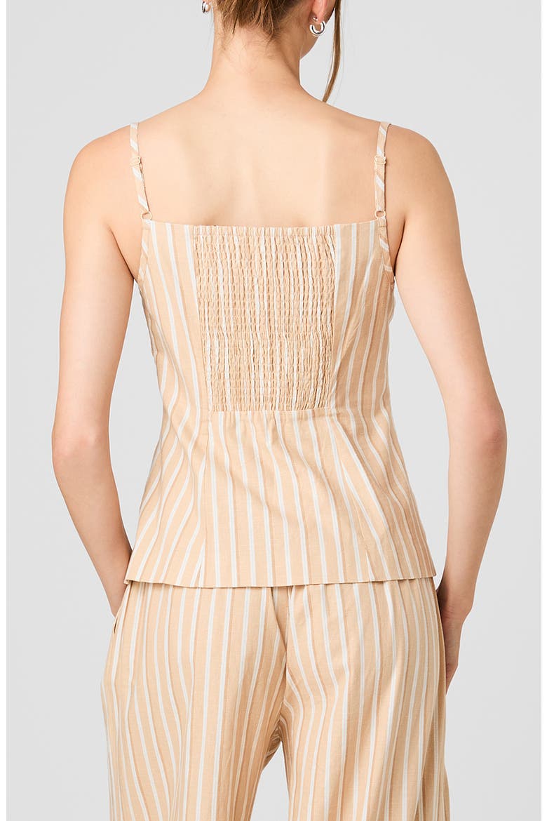 Tailored Sleeveless Linen Top, Alternate, color, SANDLOT STRIPE