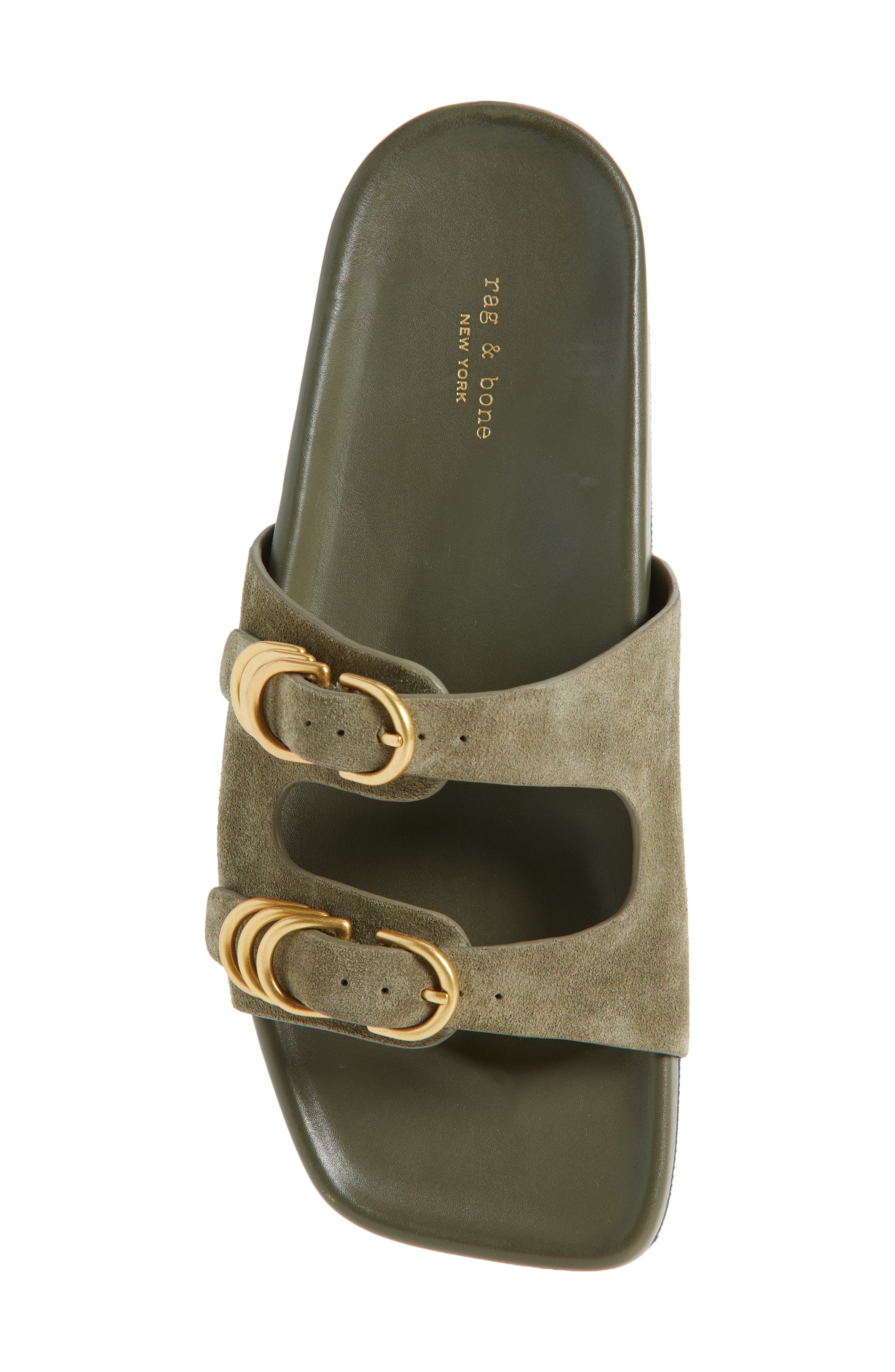 Rue Slide Sandal, Alternate, color, OLIVE SUEDE