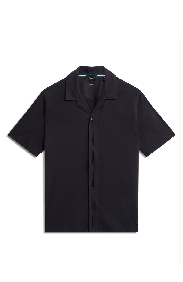 Ted Baker Fendry Cotton & Linen Knit Camp Shirt, Alternate, color,