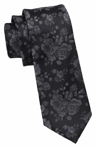 Photo Print Floral Tie