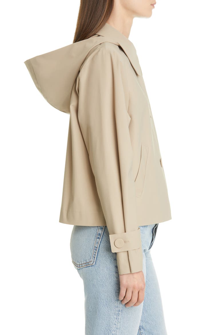 Hooded Crop A-Line Jacket, Alternate, color, 446 CAMEL